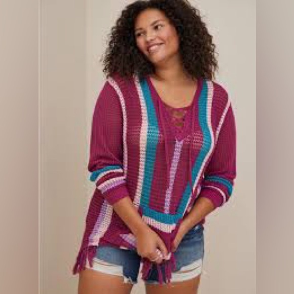 Torrid Open Stitch Purple Pullover Sweater XL - Picture 7 of 7